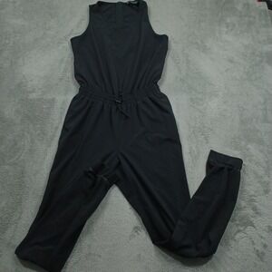 Athhleta Jumpsuit Womens 2 Black Hillside‎ Romper Zip Drawstring Preppy
